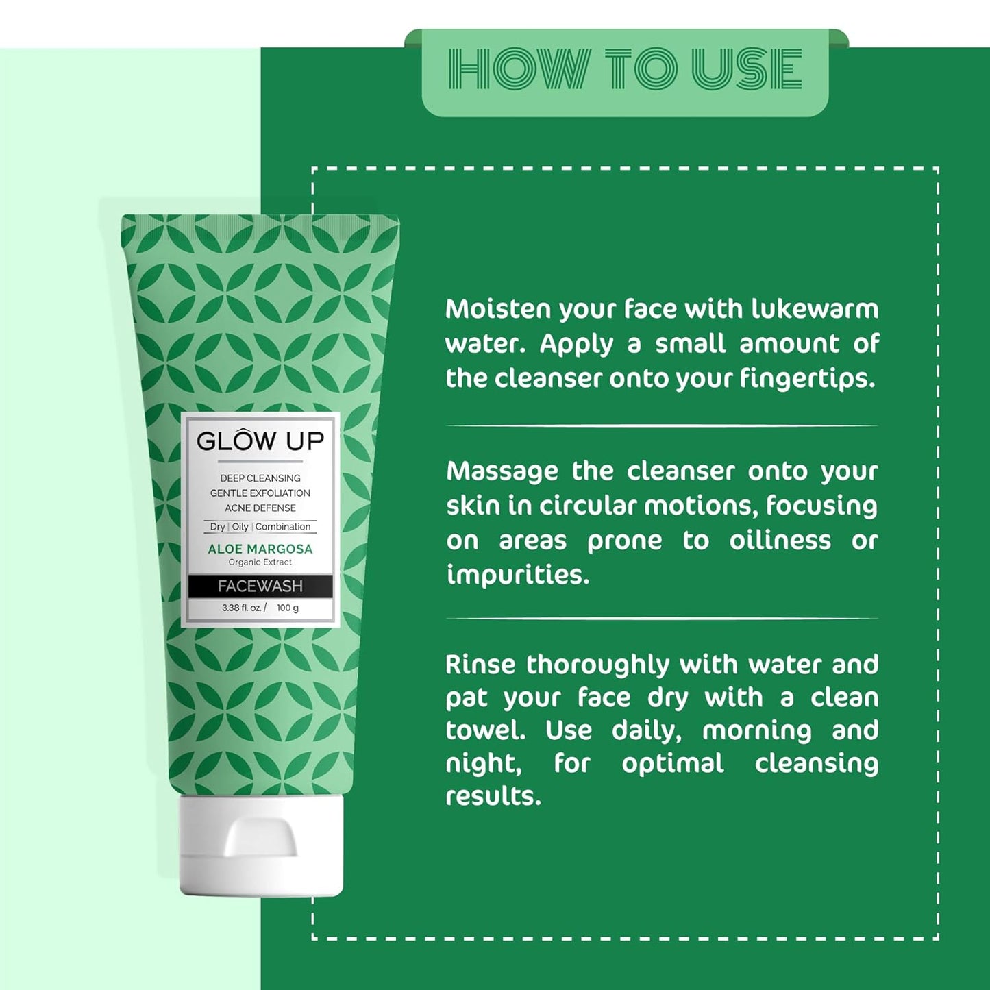 Glow Up Aloe Margosa Facewash - 100g