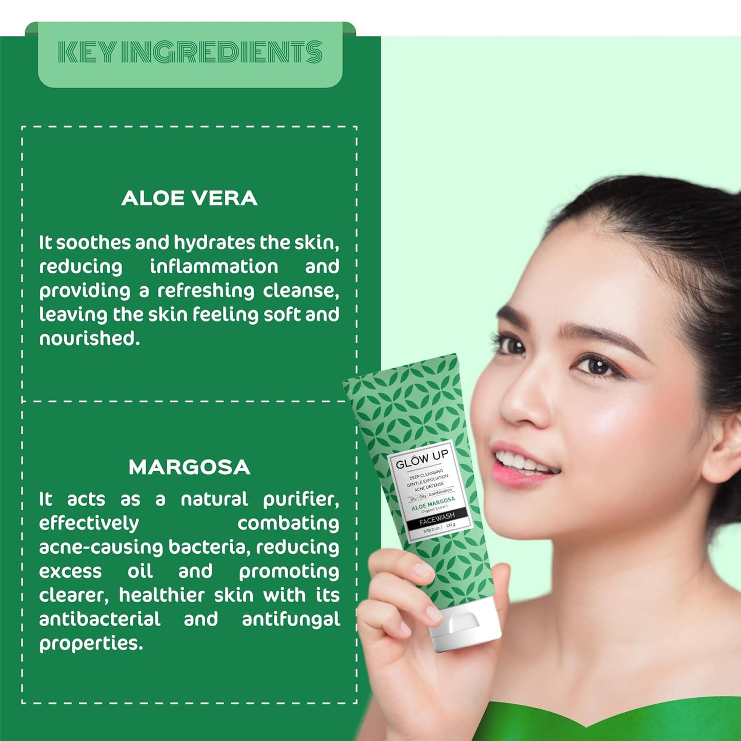 Glow Up Aloe Margosa Facewash - 100g