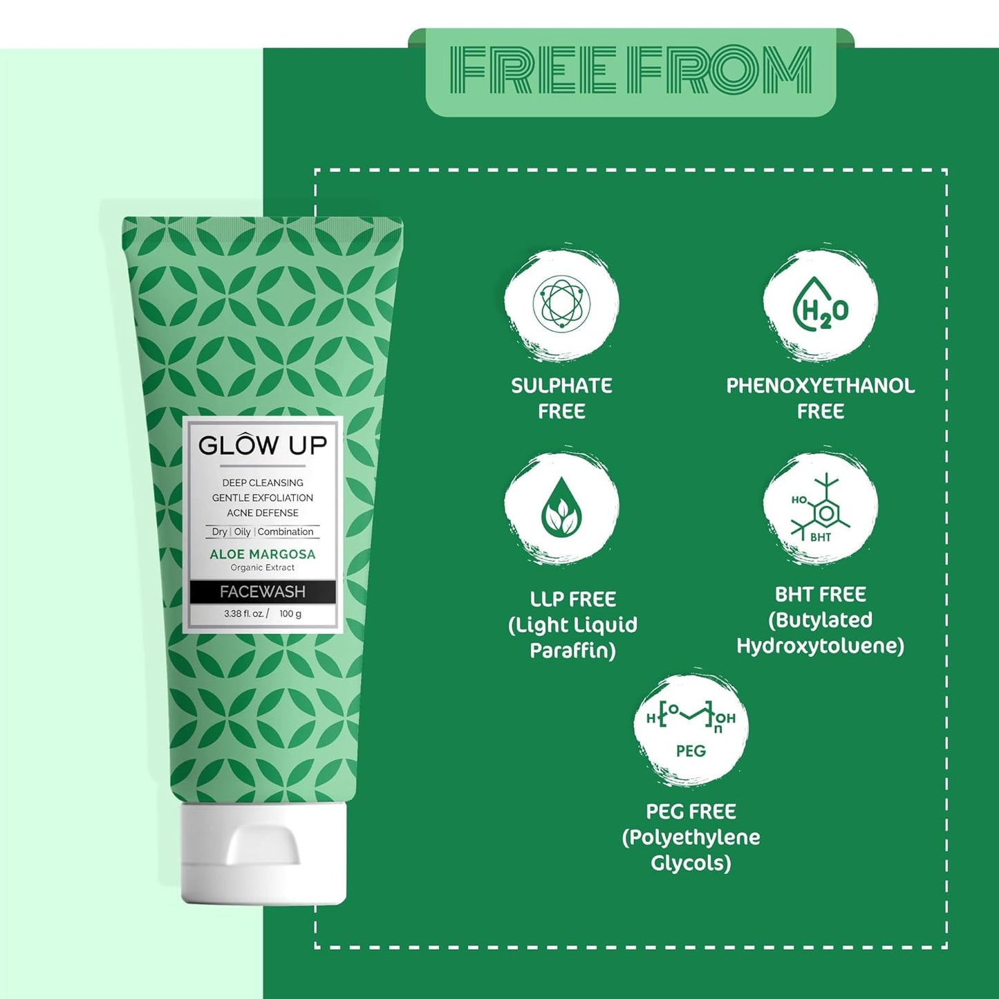 Glow Up Aloe Margosa Facewash - 100g