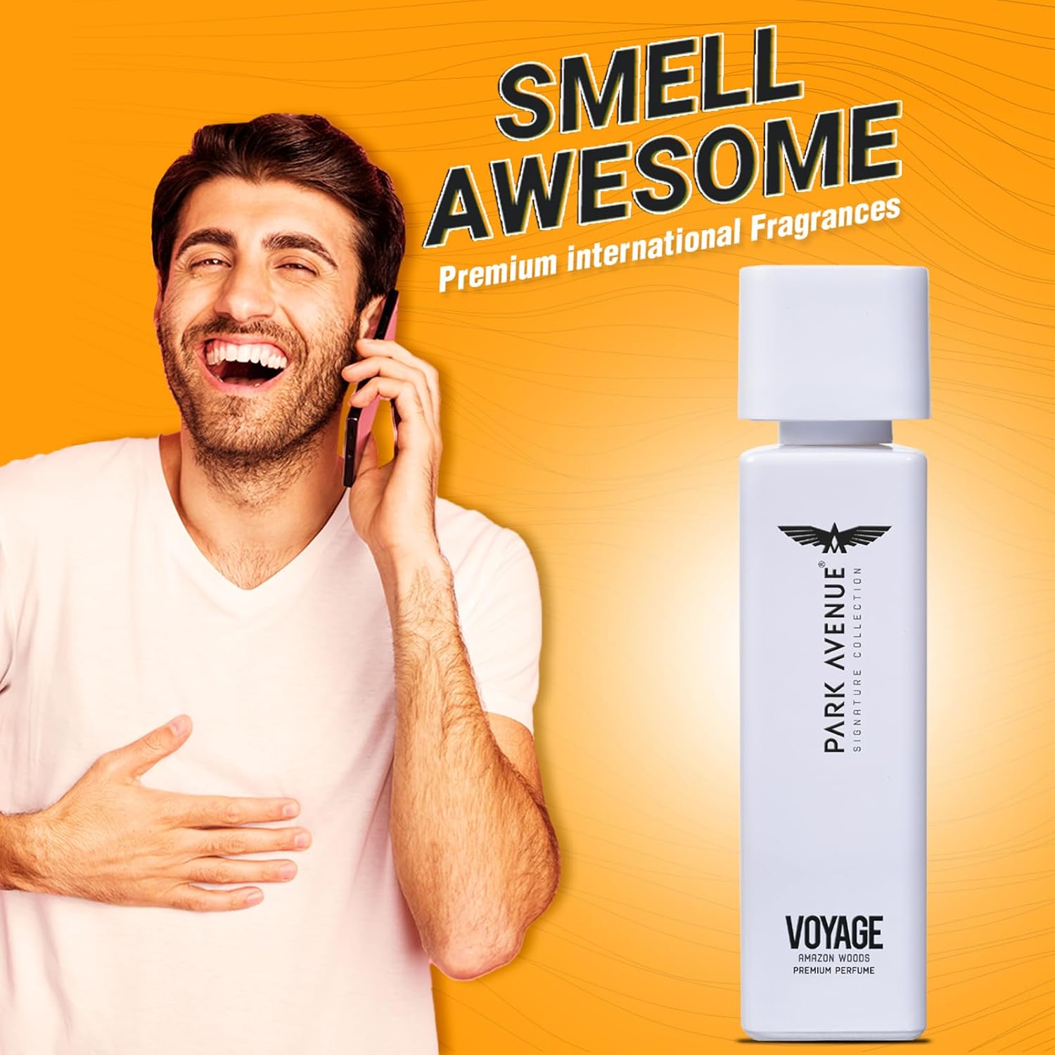 Man wearing fresh woody perfume Park Avenue Voyage