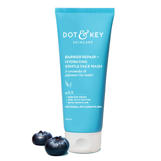 DOT & KEY Barrier Repair + Hydrating Gentle Face Wash With Probiotic | Ceremide Face Wash | For Dry Skin,Normal Skin & Sensitive Skin