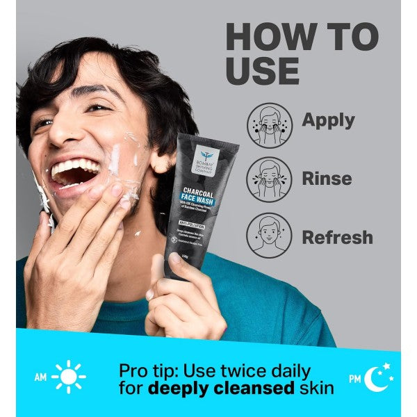 Bombay Shaving Company Charcoal Face Wash, Fights Pollution And Acne, Oil Control For Men & Women -50Gm