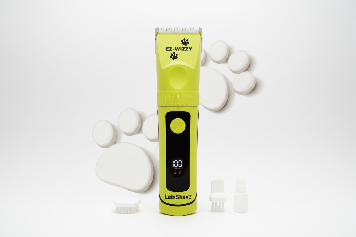 LetsShave EZ-WIZZY Pet Trimmer Pro with LED display and ceramic blades for dogs and cats grooming