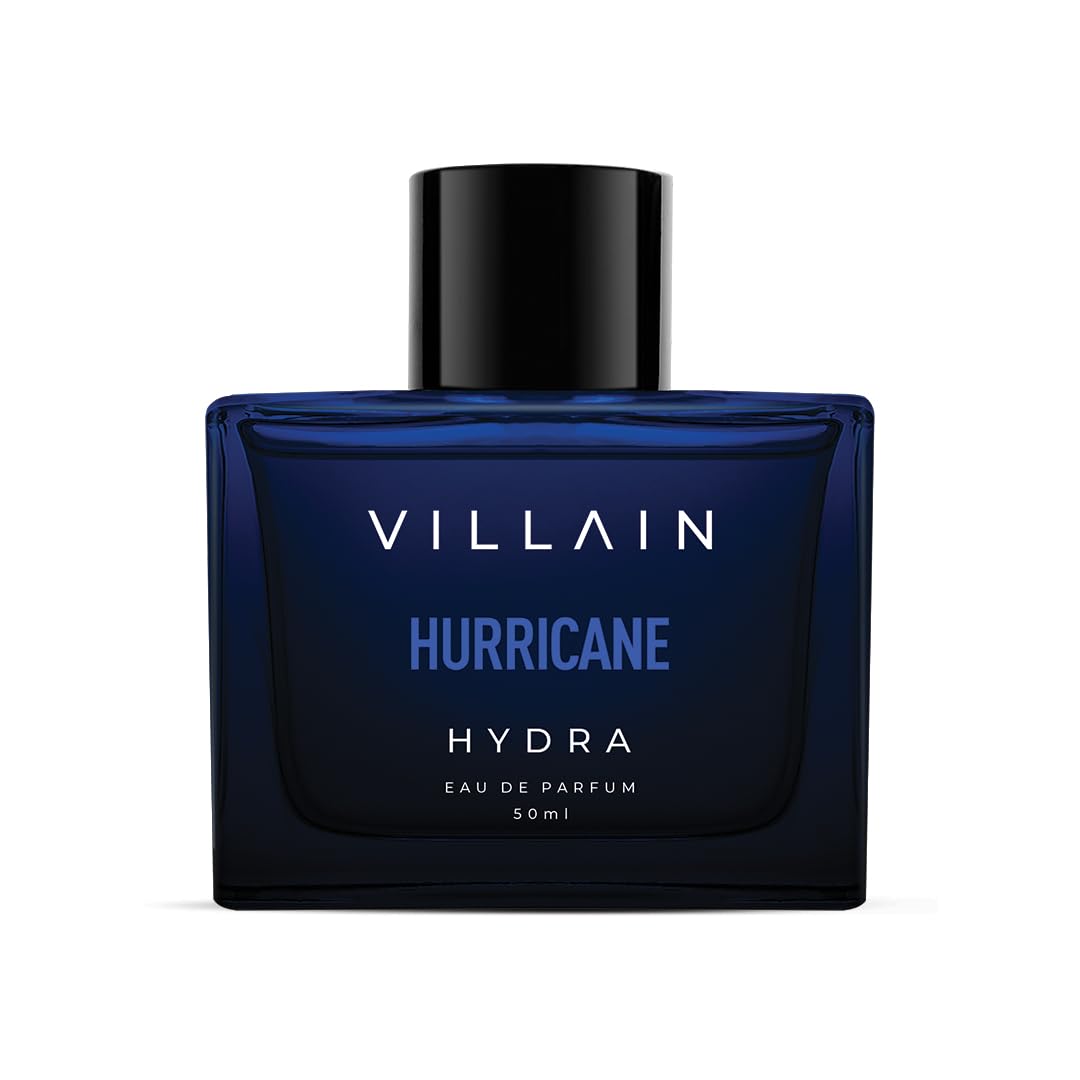 Villain Hurricane Hydra Eau de Parfum for Men - Luxury Aqua Fragrance | Fresh, Long-Lasting Scent | 50ml