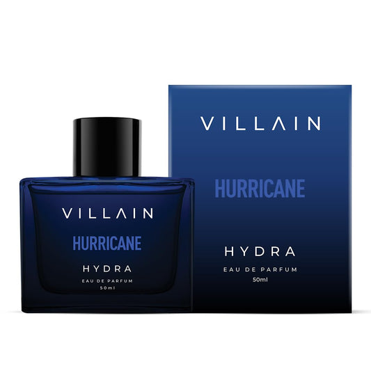 Villain Hurricane Hydra Eau de Parfum for Men - Luxury Aqua Fragrance | Fresh, Long-Lasting Scent | 50ml