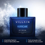 Villain Hurricane Hydra Eau de Parfum for Men - Luxury Aqua Fragrance | Fresh, Long-Lasting Scent | 50ml