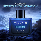 Villain Hurricane Hydra Eau de Parfum for Men - Luxury Aqua Fragrance | Fresh, Long-Lasting Scent | 50ml