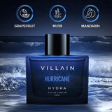 Villain Hurricane Hydra Eau de Parfum for Men - Luxury Aqua Fragrance | Fresh, Long-Lasting Scent | 50ml