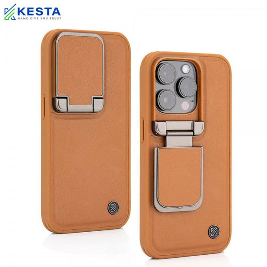 iPhone 15 Cover - Elegant Black Leather Case (With Camera Protection)
