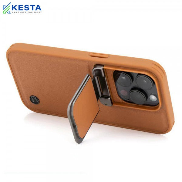 iPhone 15 Cover - Elegant Black Leather Case (With Camera Protection)