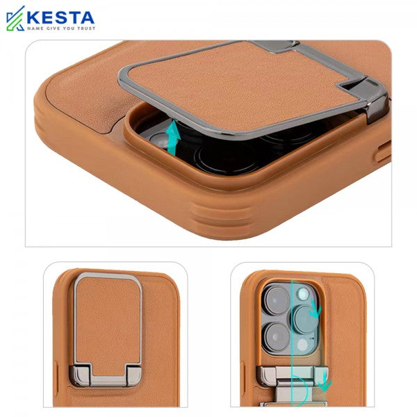 iPhone 15 Cover - Elegant Black Leather Case (With Camera Protection)