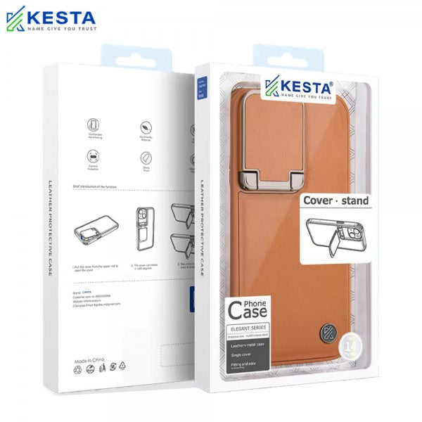 iPhone 15 Cover - Elegant Black Leather Case (With Camera Protection)