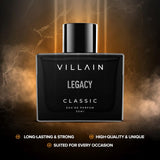 Villain Legacy Classic Luxury Premium Long Lasting Fragrance Eau de Perfum for Men, 50ml