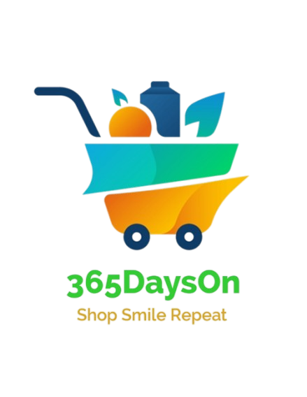 Colorful logo with a shopping cart and '365DaysOn' text on a white background