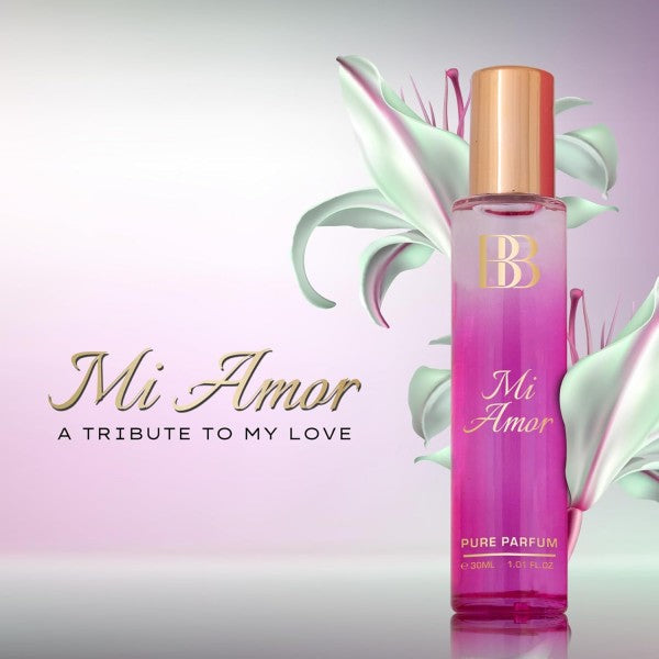 MI AMOR Pure Parfum | Pear, Rose & Cashmere | 12+ Hrs Long Lasting Perfume for Women | Higher Concentration than Eau De Parfum 30ML