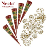 Neeta Natural Henna Mehandi Cone for Hand Designing, Wedding 12 Pcs in 1 Box (Pack of 1)