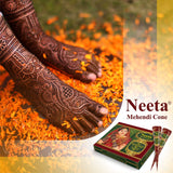 Neeta Natural Henna Mehandi Cone for Hand Designing, Wedding 12 Pcs in 1 Box (Pack of 1)