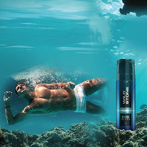 Wild Stone Intense Ocean No Gas Deo, Long Lasting Body Deodorants Spray For Men, Pack Of 2 (120Ml Each)