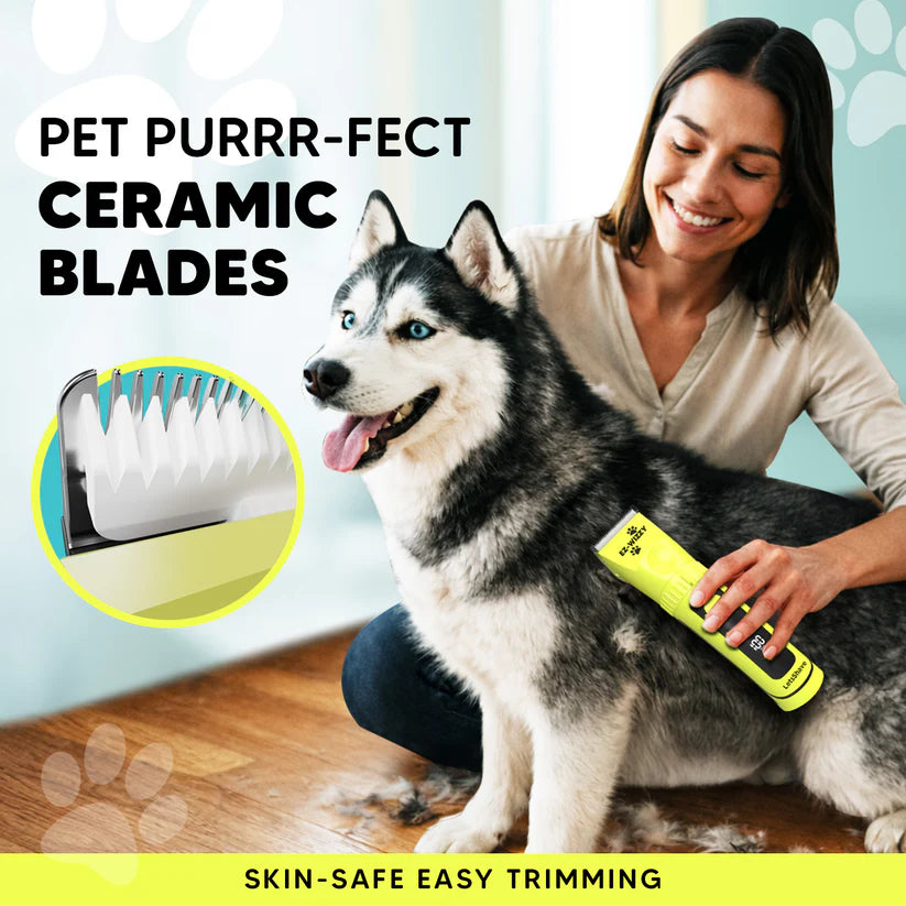 LetsShave EZ-WIZZY Pet Trimmer Pro – Whisper-Quiet Professional Grooming Kit with LED Display & Ceramic Blades