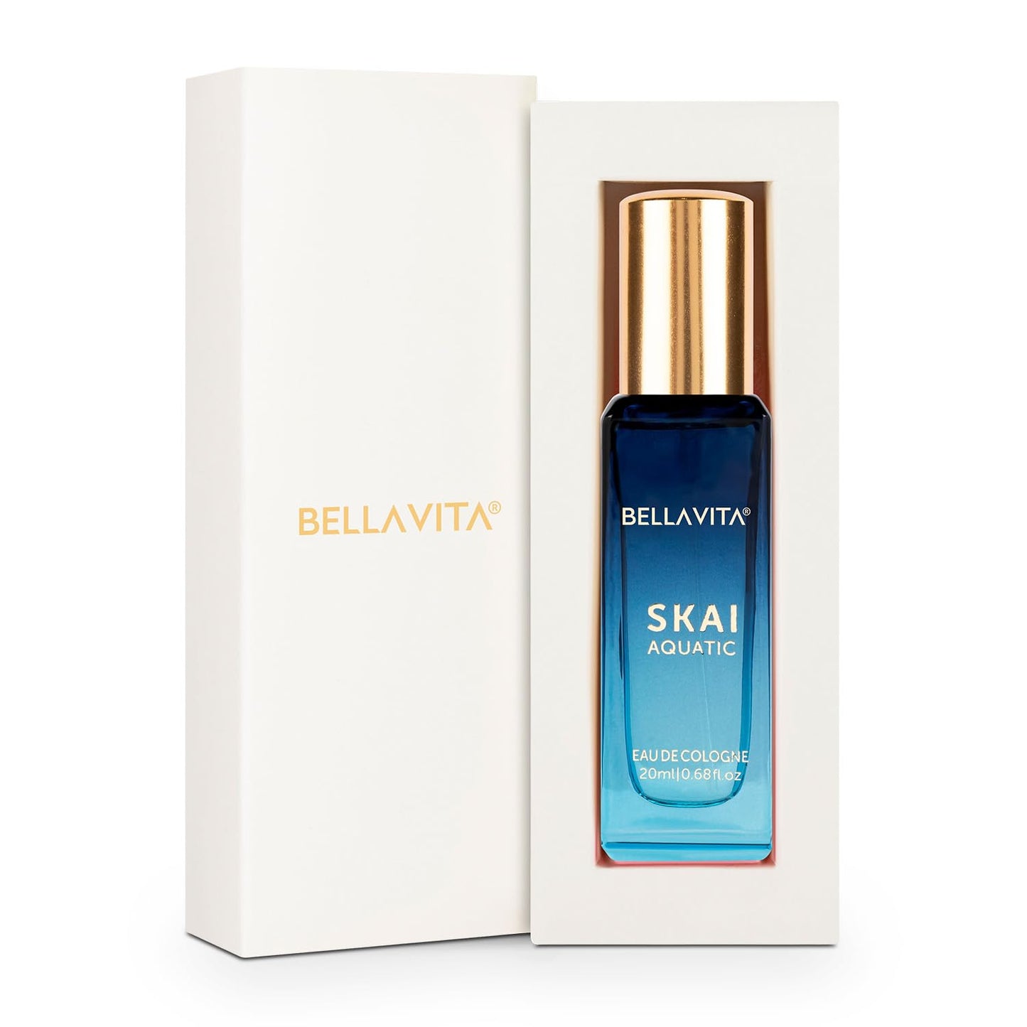 Bella Vita Luxury Skai Aquatic Eau De Cologne 20ml | Long Lasting Unisex Perfume | Bergamot, Lavender & Patchouli Woody Fragrance