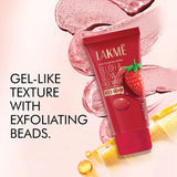 Lakme Blush & Glow Strawberry Refreshing Gel Face Wash 100 g, With 100% Natural Fruit for Glowing Skin - Daily Gentle Exfoliating Facial Cleanser