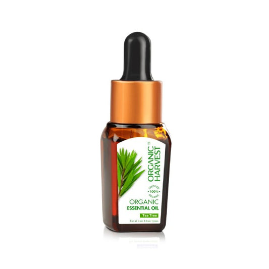 Organic Harvest Tea Tree Essential Oil, Pure & Undiluted Therapeutic Grade Oil, Excellent for Aromatherapy, 100% American Certified Organic, Paraben & Sulphate Free - 10ml