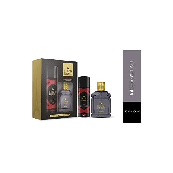 French Essence Perfume & Deodorant Gift Set for Men - Intense | Luxury Long Lasting Fragrance | Premium Body Spray