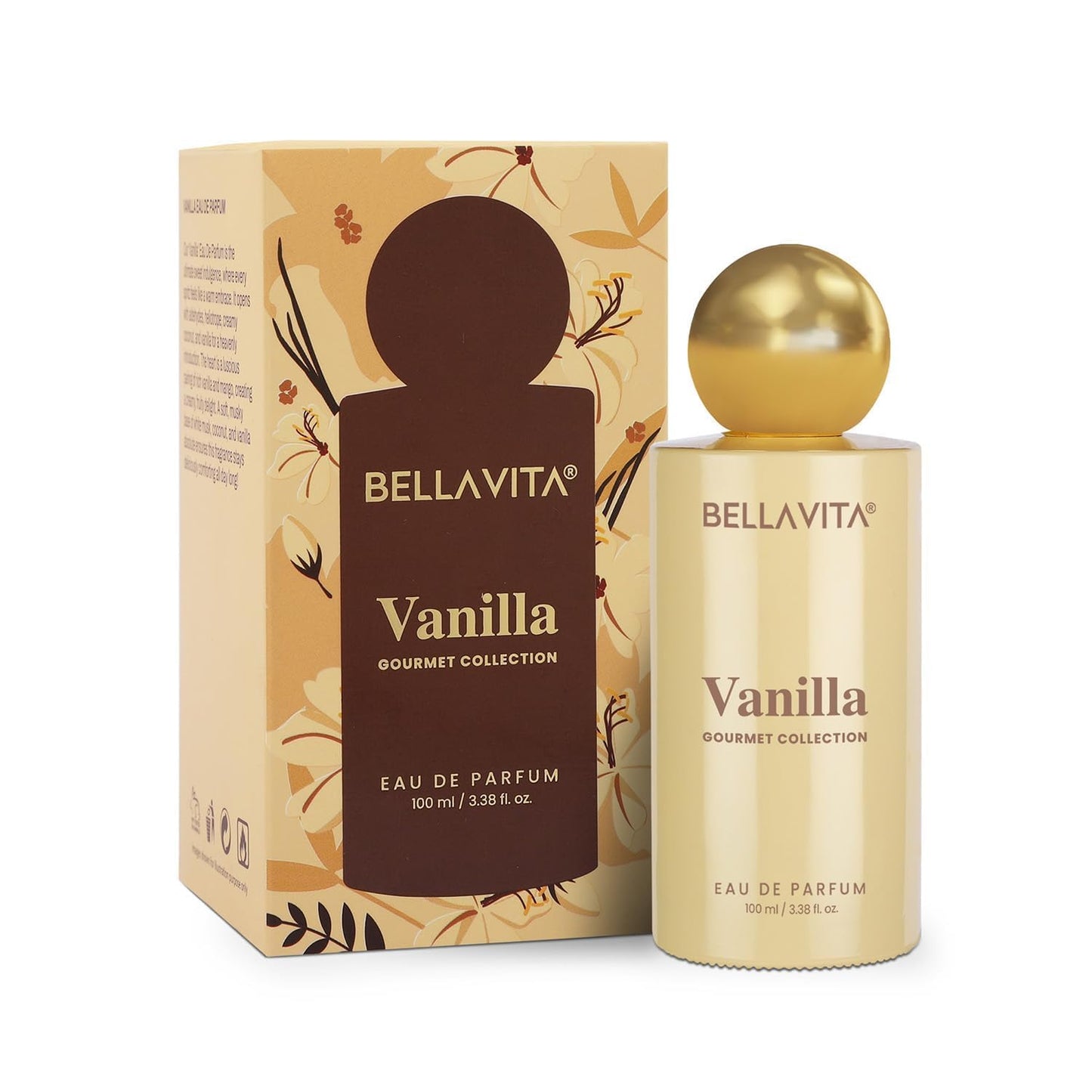 Bella Vita Gourmet Vanilla Eau De Parfum 100ml long lasting unisex perfume with vanilla fruity musk fragrance for men and women
