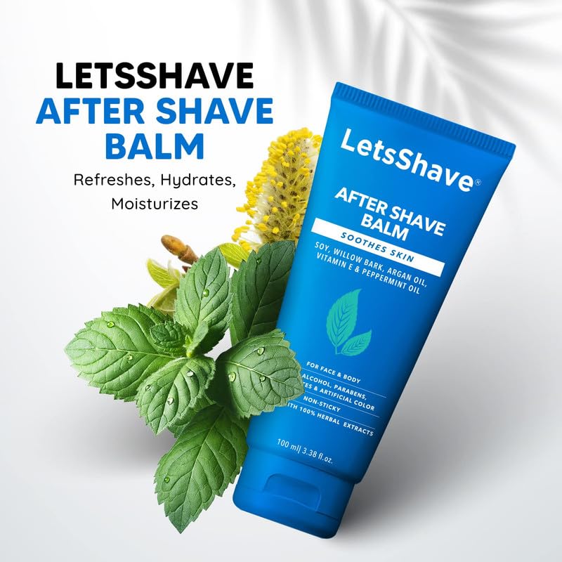 LetsShave After Shave Balm 100ml – Soothing & Hydrating Post Shave Care | Reduces Irritation & Razor Burns