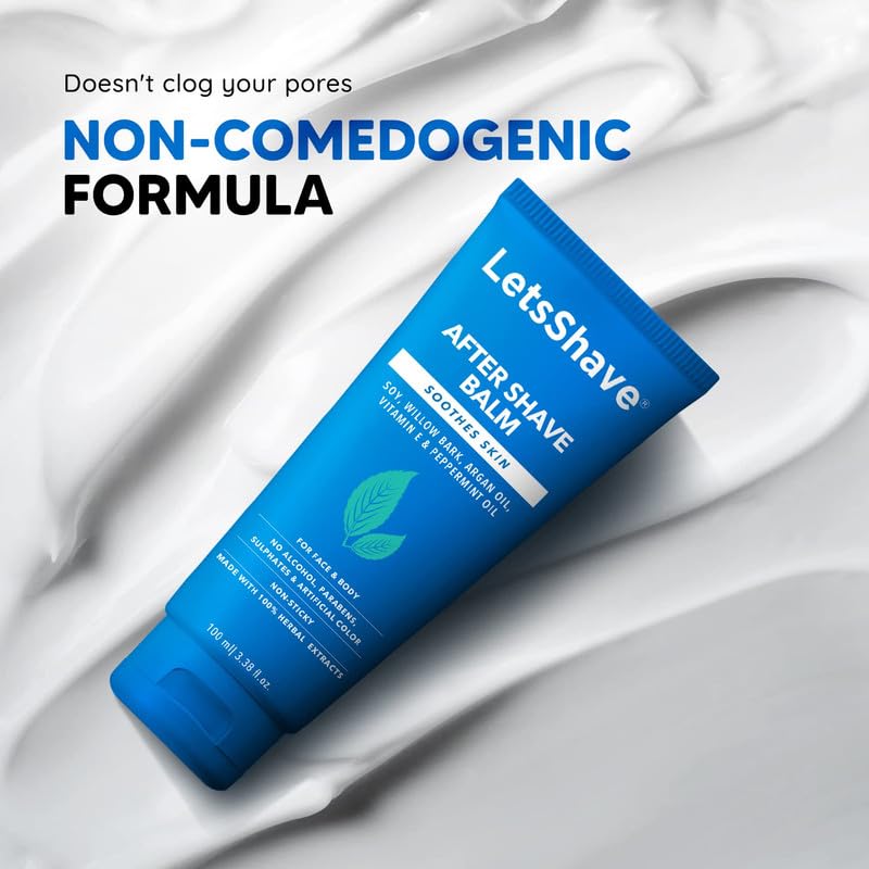 LetsShave After Shave Balm 100ml – Soothing & Hydrating Post Shave Care | Reduces Irritation & Razor Burns
