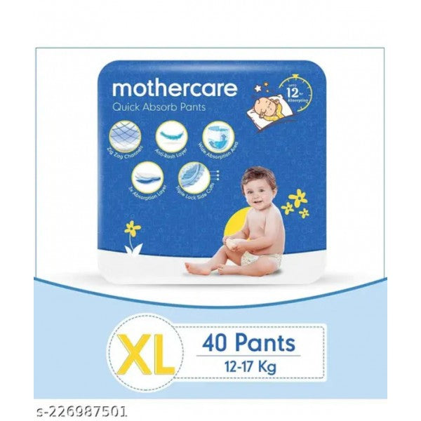 Mothercare Quick Absorb Diaper Pants for Babies, XL (12-17 Kg), 40 Count, Anti Rash Layer, Wide Absorption Area