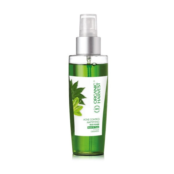 Organic Harvest Acne Control Mattifying Face Toner | Neem & Tulsi Toner for Acne Prone Skin | Controls Excess Oil & Clear Clogged Pores