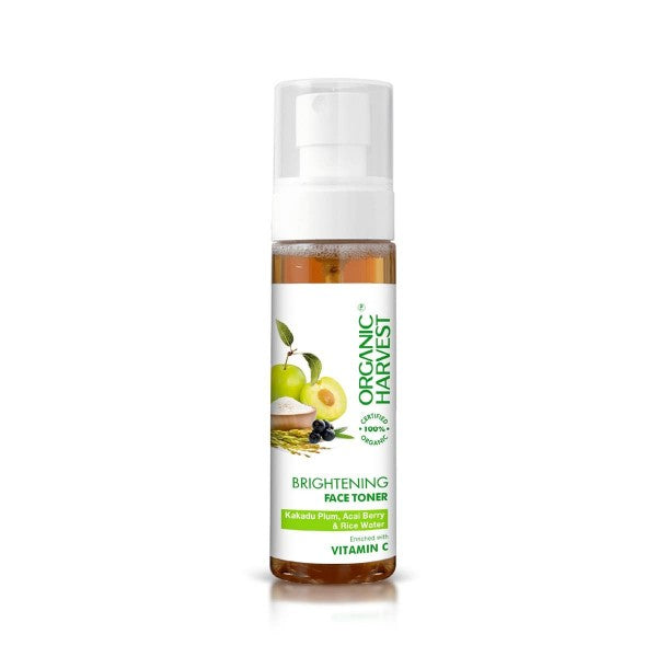 Organic Harvest Brightening Face Toner: Kakadu Plum, Acai Berry & Rice Water| Vitamin C Toner for Glowing & Even Skin | Reduces Dark Spots - 100 ML