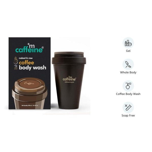 mCaffeine Coffee Body Wash with Vitamin E For Tan Removal, 300Ml