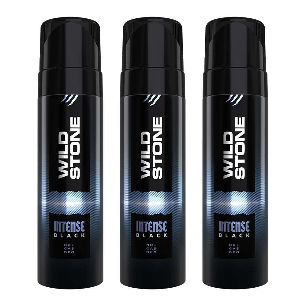 Wild Stone Intense Black No Gas Deodorants For Men Combo, Pack Of 3 (120Ml Each)