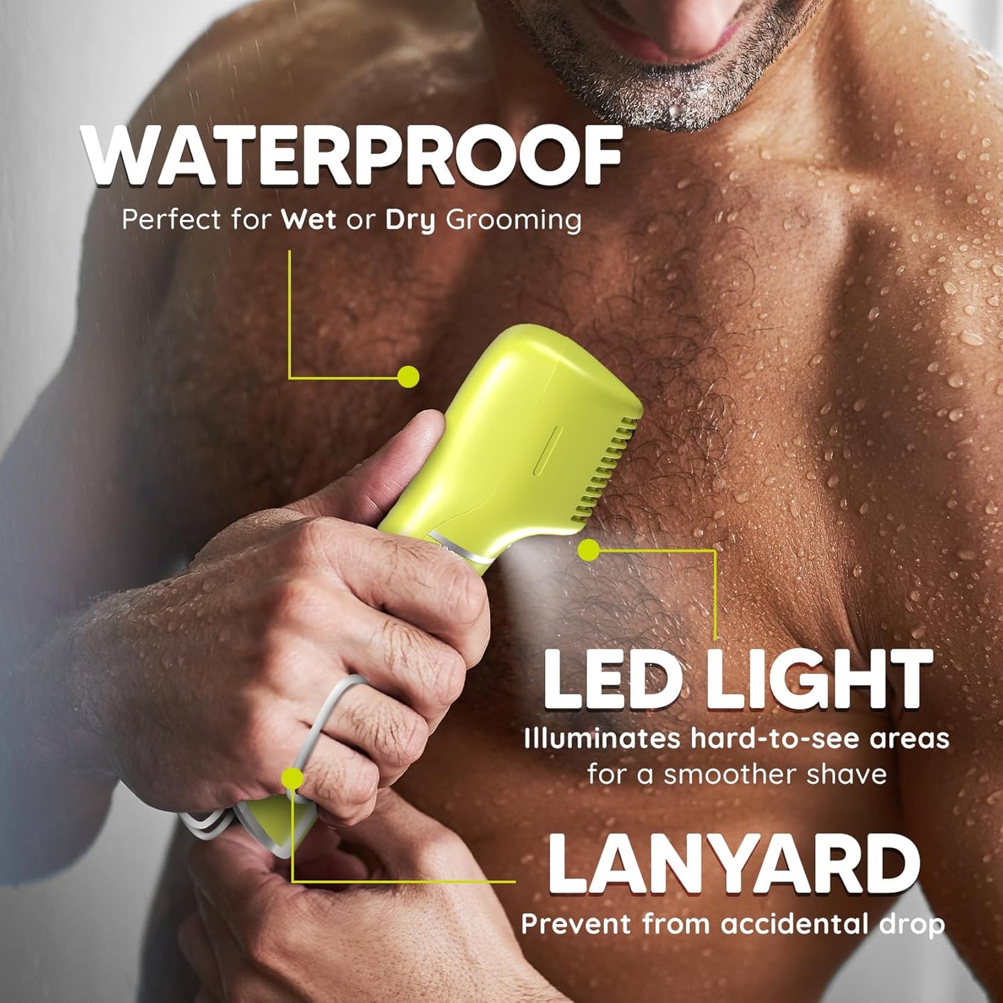 LetsShave Men’s Intimate Trimmer | Skin-Safe ‘R’ Blades | 90 Min Runtime | Waterproof Body & Groin Groomer