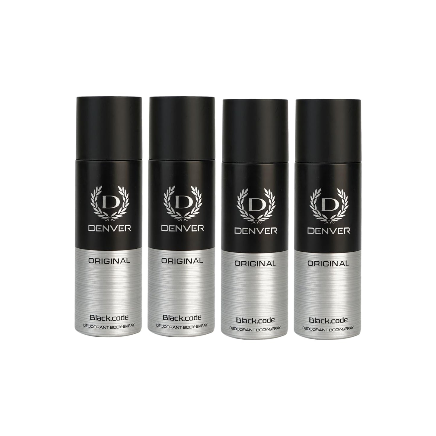 Denver Black Code Nano Deodorant Pack of 4 50ml for Men