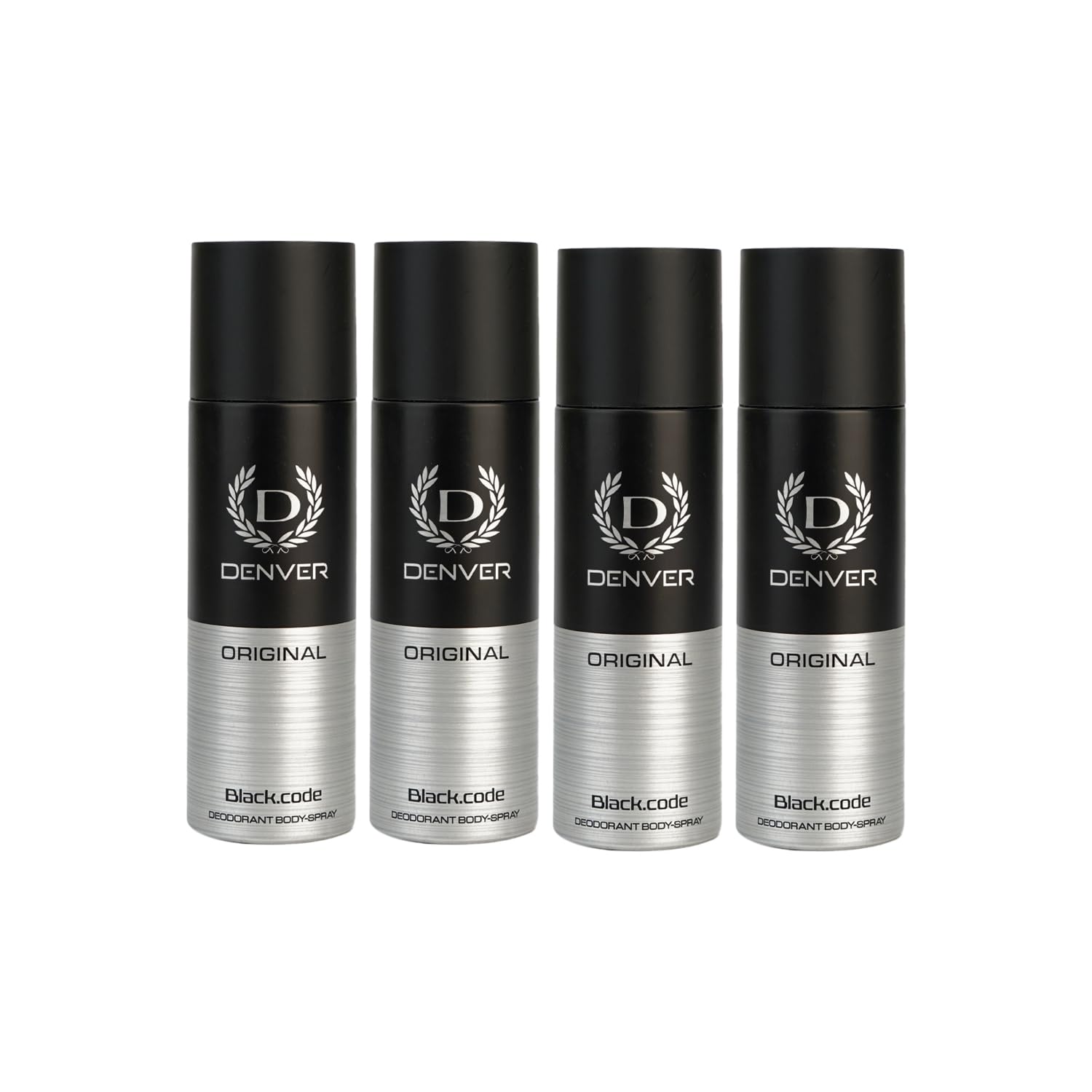 Denver Black Code Nano Deodorant Pack of 4 50ml for Men