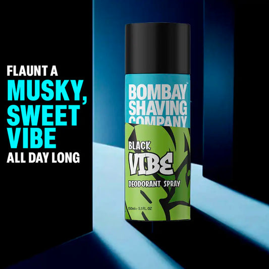 Bombay Shaving Company Body Spray for Men, 150ml each (Pack of 2) - Red Spice and Black Vibe