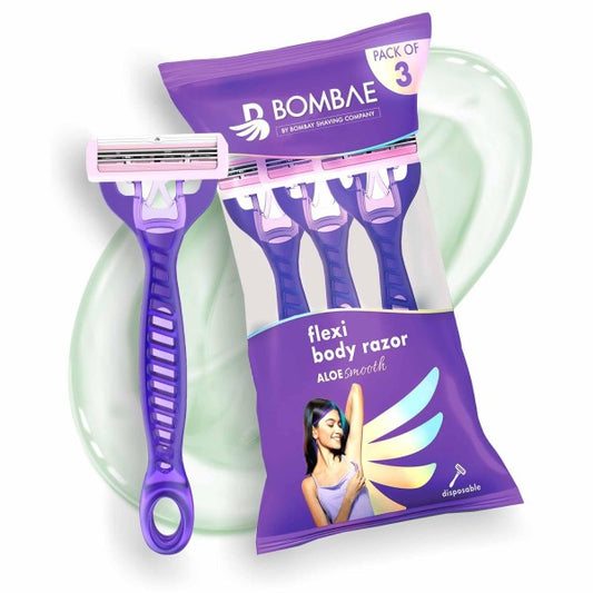 Bombae Flexi Body Razors for Women | Hair Remover for Arms, Underarms, Bikini, Legs | Pack of 3