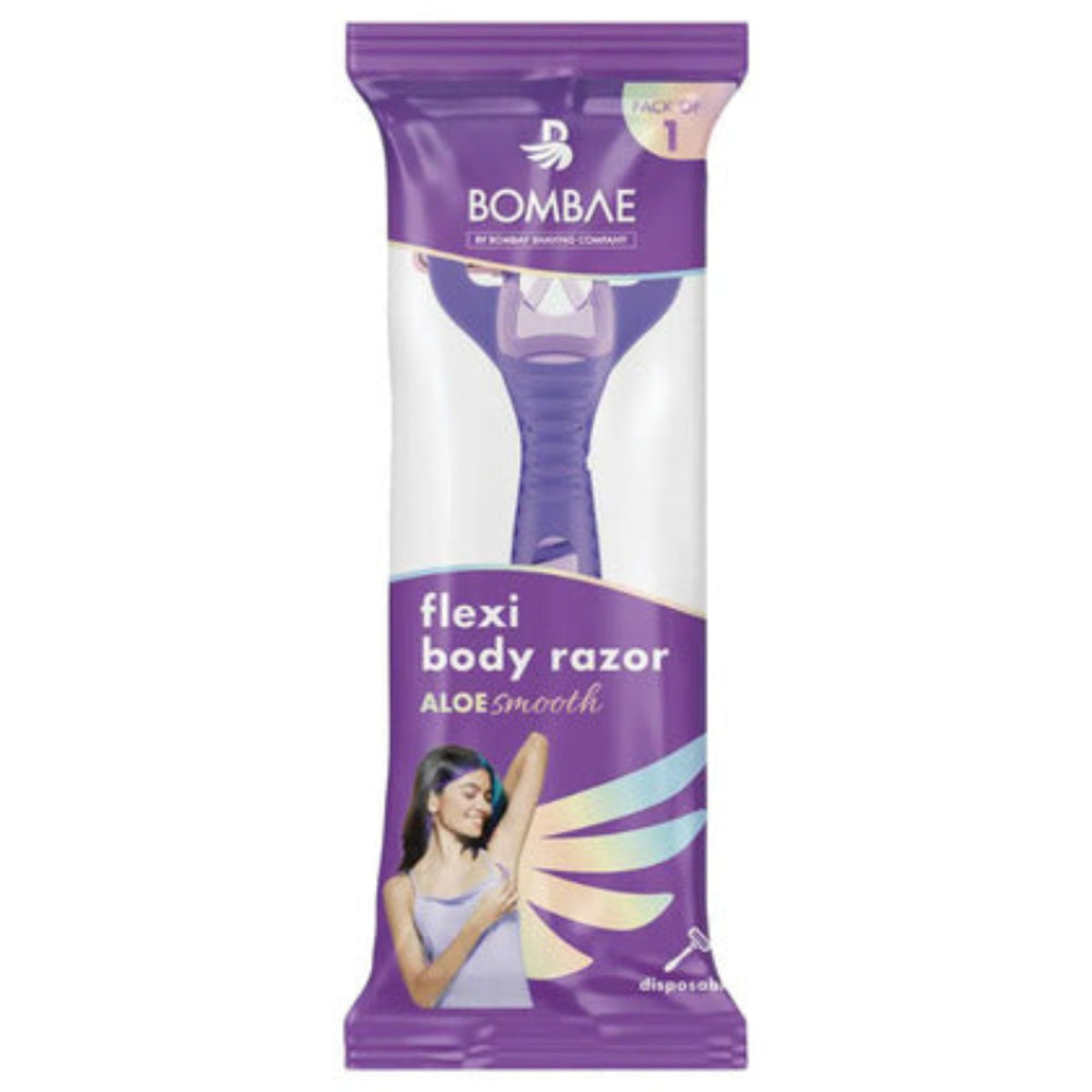 Bombae disposable flexi body razors for women with aloe vera and vitamin E for smooth shave