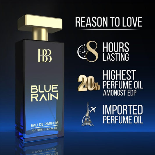 Bergamot Beaute Blue Rain Eau De Parfum Men, 100ml | Long Lasting Perfume for Men | Premium Luxury Fragrance Scent
