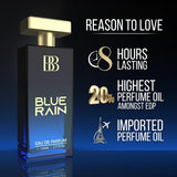 Bergamot Beaute Blue Rain Eau De Parfum Men, 100ml | Long Lasting Perfume for Men | Premium Luxury Fragrance Scent