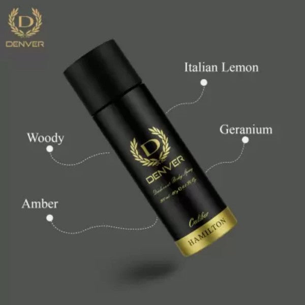 DENVER Caliber Deodorant -165ML (Pack Of 2) | Long Lasting Deo Body Spray for Men