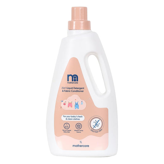 Mothercare Mild Baby Fabric Detergent & Cleanser 1L – Dermatologically Tested | Enzyme-Free | Gentle on Baby Clothes & Sensitive Skin