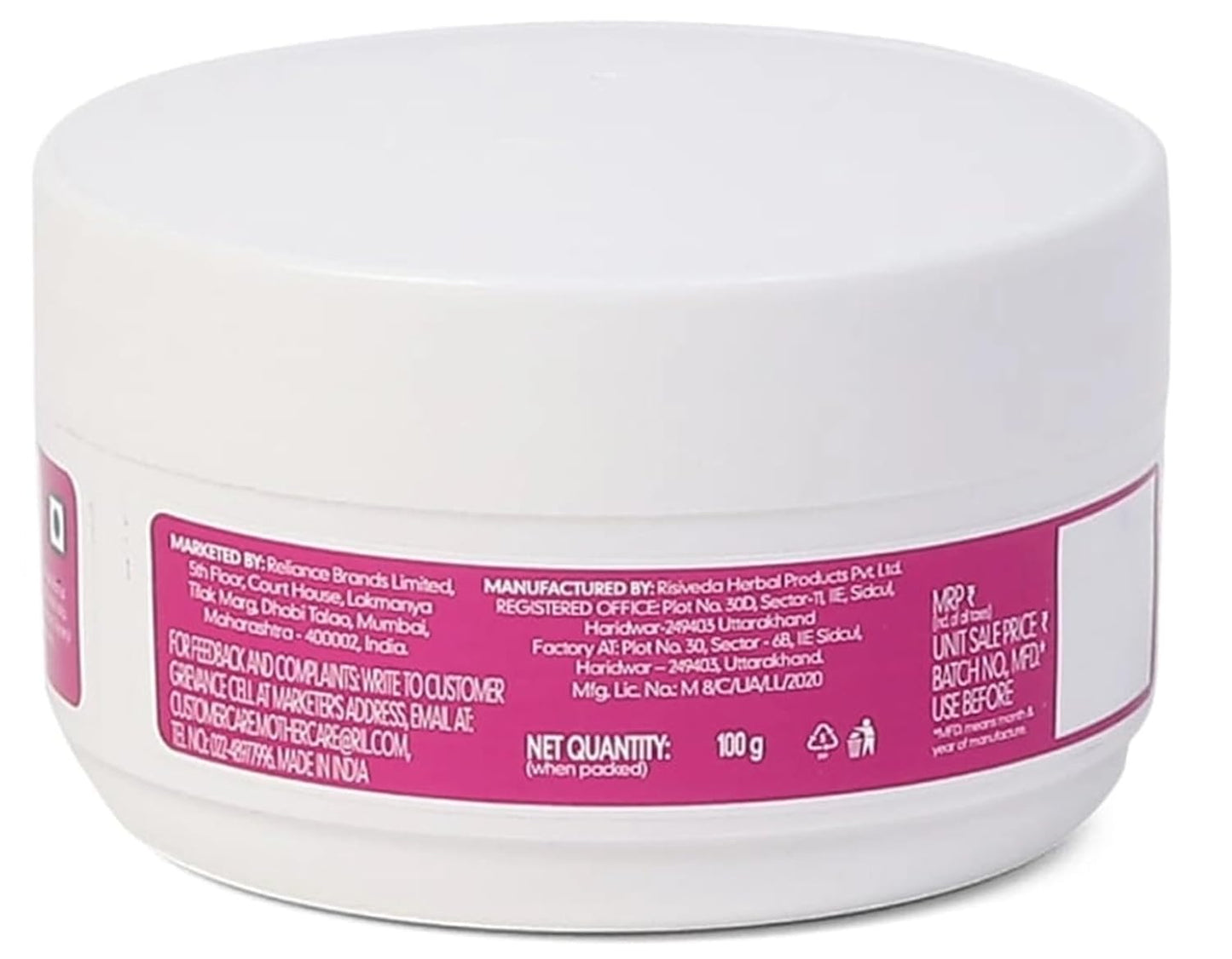 Mothercare All We Know Diaper Rash Cream 100g | Zinc & Castor Oil Formula | Hypoallergenic Baby Diaper Rash Cream