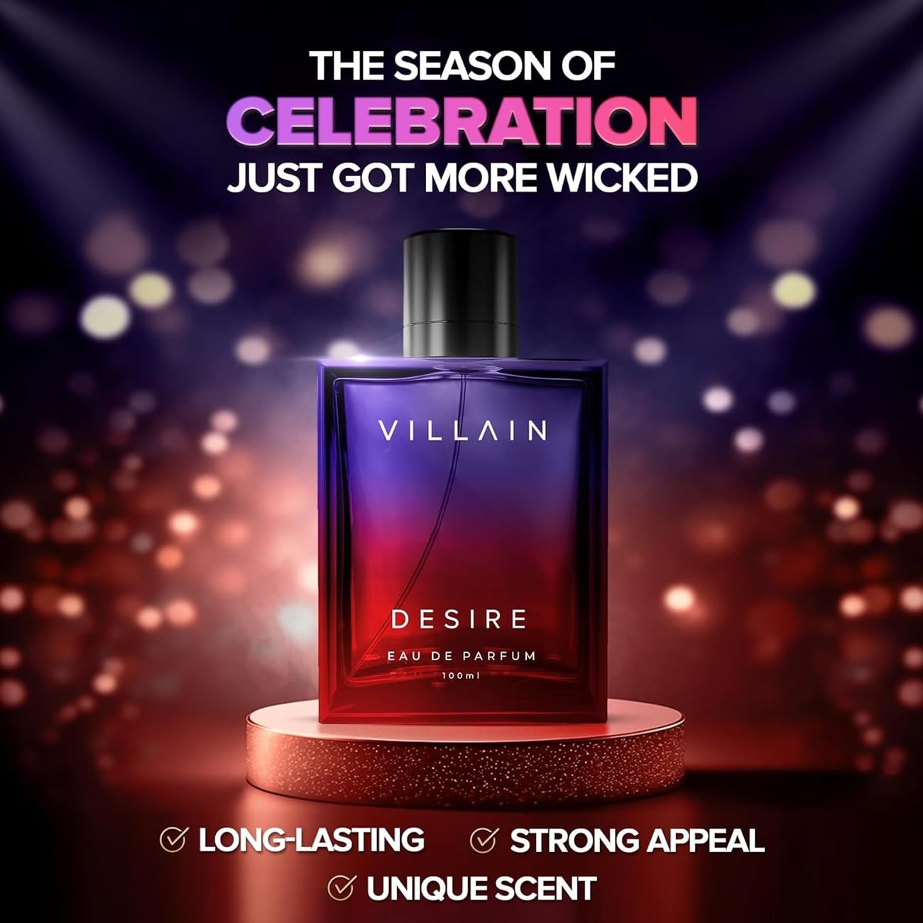 Villain Desire Perfume for Men | Vanilla, Amber & Patchouli | Long Lasting Premium Eau de Parfum - 100ml