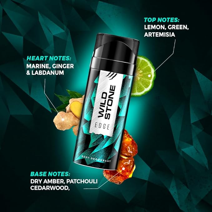 Wild Stone Edge Deodorant Spray For Men, Long Lasting Refreshing Everyday Wear Fragrance, 150Ml