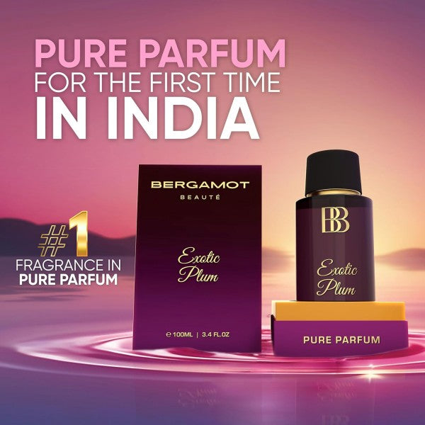 Bergamot Beaute EXOTIC PLUM Pure Parfum | Plum, Honey & Vanilla | 12+ Hrs Long Lasting Perfume for Women | Higher Concentration than EDP 100ML