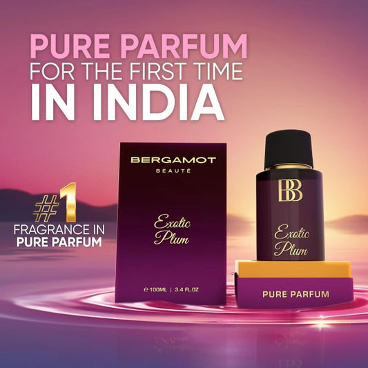 Bergamot Beaute EXOTIC PLUM Pure Parfum | Plum, Honey & Vanilla | 12+ Hrs Long Lasting Perfume for Women | Higher Concentration than EDP 100ML
